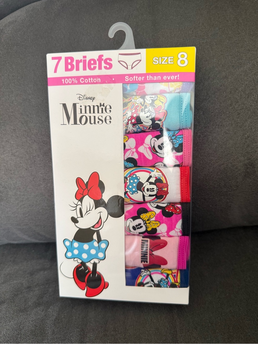 Disney Minnie Mouse Girls' Briefs - Pink, Light Blue, Red, White